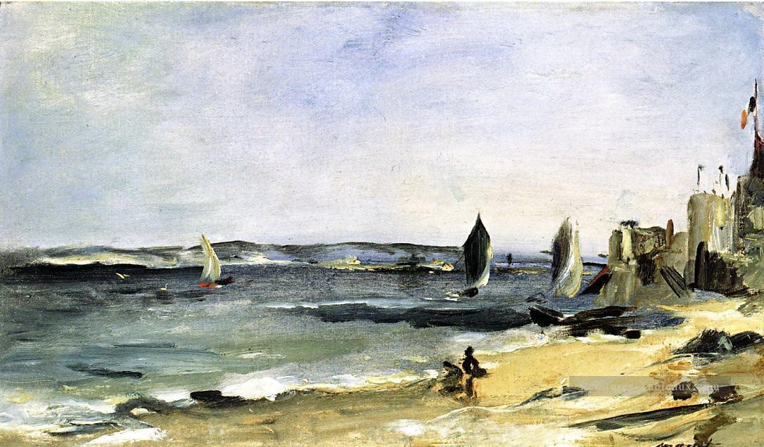 Paysage marin à Arcachon Édouard Manet Beach Peintures à l'huile